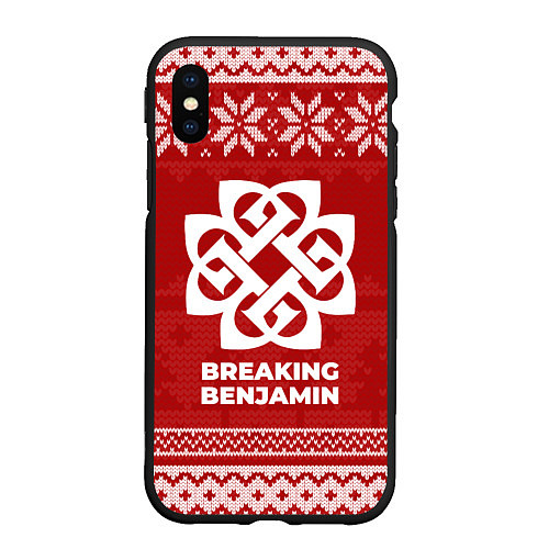 Чехол iPhone XS Max матовый Новогодний Breaking Benjamin / 3D-Черный – фото 1