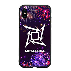 Чехол iPhone XS Max матовый Праздничный Metallica, цвет: 3D-черный