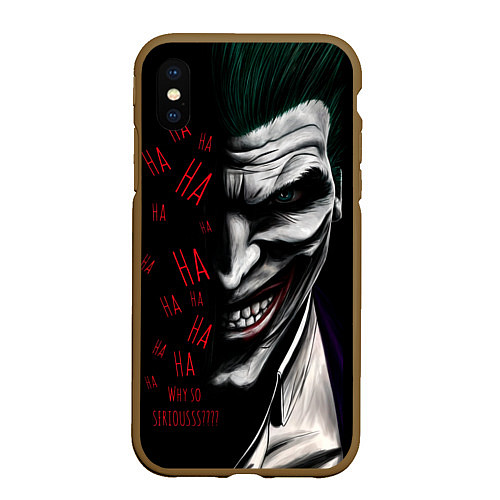 Чехол iPhone XS Max матовый Joker in the dark / 3D-Коричневый – фото 1