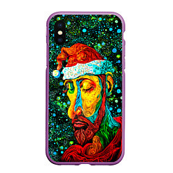 Чехол iPhone XS Max матовый Ded Moroz: pop-art-brut-nouveau pointillism