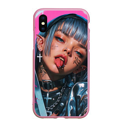 Чехол iPhone XS Max матовый Future samurai pink girl