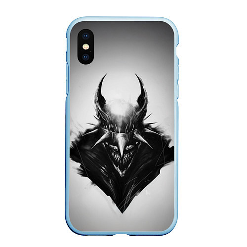 Чехол iPhone XS Max матовый Batman who laughs / 3D-Голубой – фото 1