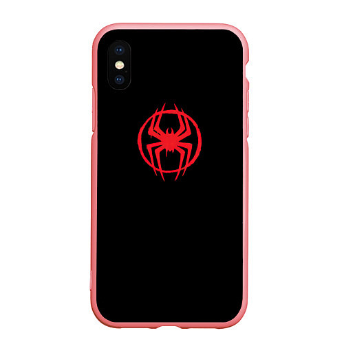 Чехол iPhone XS Max матовый Miles Morales - logo / 3D-Баблгам – фото 1