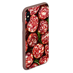 Чехол iPhone XS Max матовый Салями, цвет: 3D-коричневый — фото 2