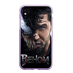 Чехол iPhone XS Max матовый Веном - Том Харди, цвет: 3D-сиреневый