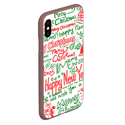 Чехол iPhone XS Max матовый Новогодняя атмосфера merry christmas, цвет: 3D-коричневый — фото 2