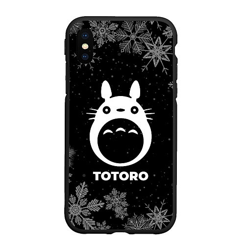 Чехол iPhone XS Max матовый Снежный Totoro / 3D-Черный – фото 1