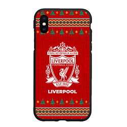 Чехол iPhone XS Max матовый Liverpool new year, цвет: 3D-черный