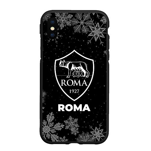 Чехол iPhone XS Max матовый Снежный Roma / 3D-Черный – фото 1