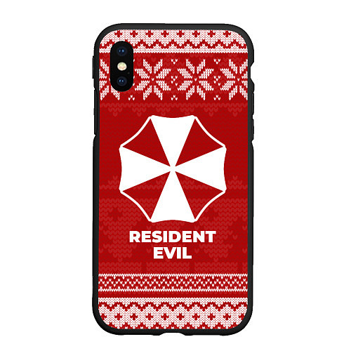 Чехол iPhone XS Max матовый Новогодний Resident Evil / 3D-Черный – фото 1