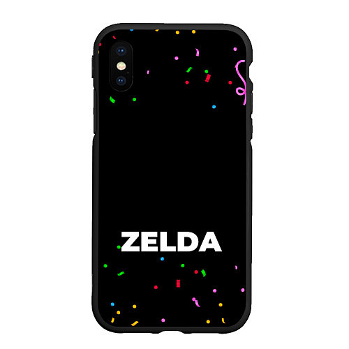 Чехол iPhone XS Max матовый Zelda конфети / 3D-Черный – фото 1