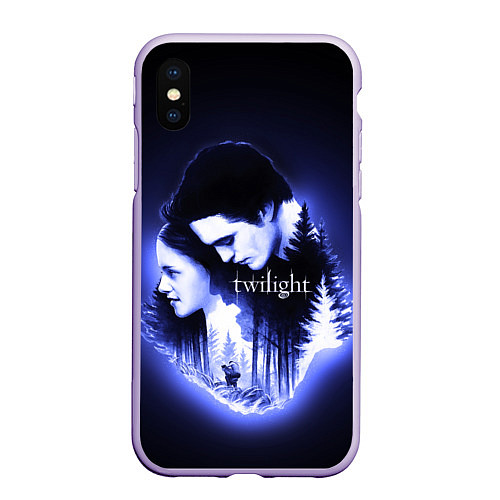 Чехол iPhone XS Max матовый Twilight Bella and Edward / 3D-Светло-сиреневый – фото 1