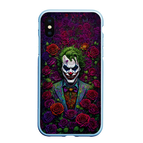 Чехол iPhone XS Max матовый Joker - roses / 3D-Голубой – фото 1