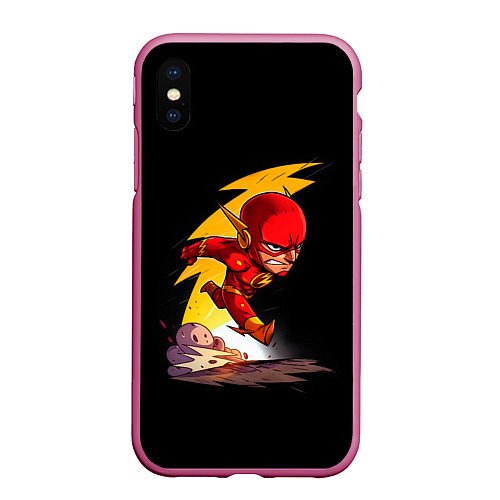 Чехол iPhone XS Max матовый Chibi Flash / 3D-Малиновый – фото 1