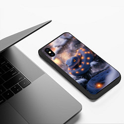 Чехол iPhone XS Max матовый Темная змея в фонариках, цвет: 3D-черный — фото 2