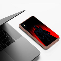 Чехол iPhone XS Max матовый Batman - Robert Pattinson, цвет: 3D-коричневый — фото 2