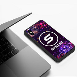 Чехол iPhone XS Max матовый Праздничный Skillet, цвет: 3D-черный — фото 2