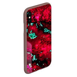 Чехол iPhone XS Max матовый Абстракция красно-голубая, цвет: 3D-коричневый — фото 2