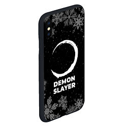 Чехол iPhone XS Max матовый Снежный Demon Slayer, цвет: 3D-черный — фото 2