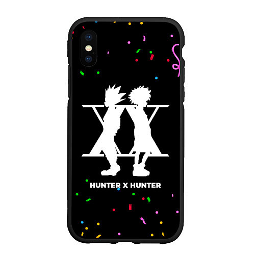 Чехол iPhone XS Max матовый Hunter x Hunter конфети / 3D-Черный – фото 1