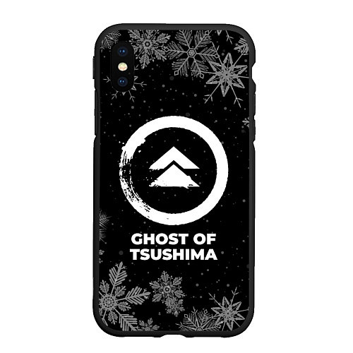 Чехол iPhone XS Max матовый Снежный Ghost of Tsushima / 3D-Черный – фото 1