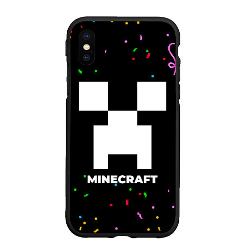 Чехол iPhone XS Max матовый Minecraft конфети / 3D-Черный – фото 1