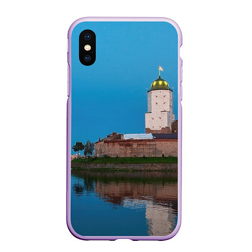 Чехол iPhone XS Max матовый Выборгский замок / 3D-Сиреневый – фото 1