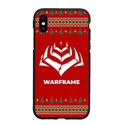 Чехол iPhone XS Max матовый Warframe new year, цвет: 3D-черный