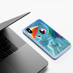 Чехол iPhone XS Max матовый My littlle pony, цвет: 3D-голубой — фото 2