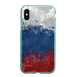 Чехол iPhone XS Max матовый Флаг России