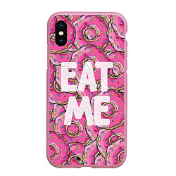 Чехол iPhone XS Max матовый Eat me, Homer, цвет: 3D-розовый