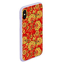 Чехол iPhone XS Max матовый Хохлома, цвет: 3D-светло-сиреневый — фото 2