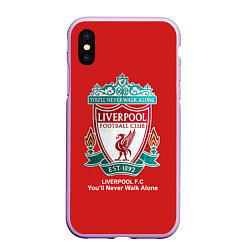 Чехол iPhone XS Max матовый Liverpool, цвет: 3D-сиреневый