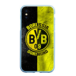 Чехол iPhone XS Max матовый Borussia Dortmund, цвет: 3D-голубой