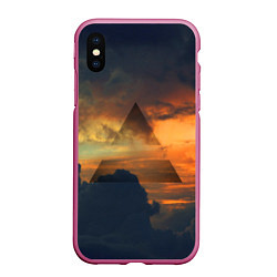 Чехол iPhone XS Max матовый 30 seconds to mars, цвет: 3D-малиновый