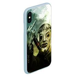 Чехол iPhone XS Max матовый Slipknot, цвет: 3D-голубой — фото 2