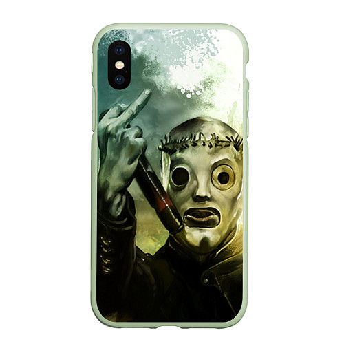 Чехол iPhone XS Max матовый Slipknot / 3D-Салатовый – фото 1