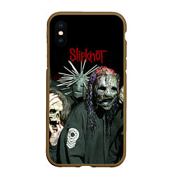 Чехол iPhone XS Max матовый Slipknot, цвет: 3D-коричневый