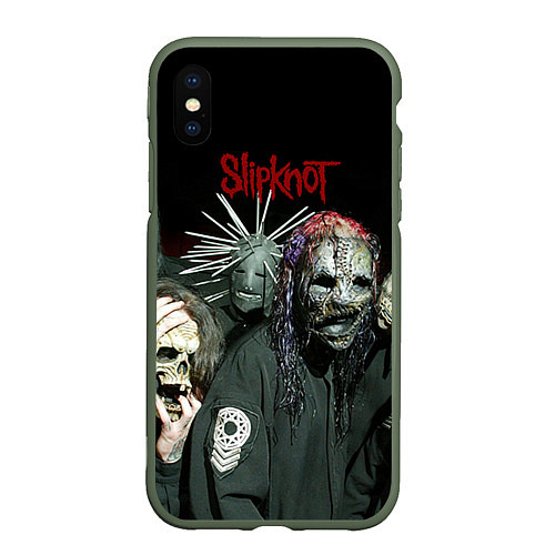 Чехол iPhone XS Max матовый Slipknot / 3D-Темно-зеленый – фото 1