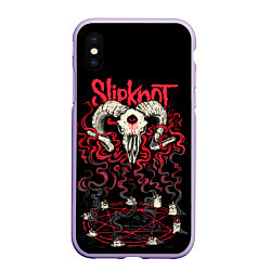 Чехол iPhone XS Max матовый Slipknot, цвет: 3D-светло-сиреневый