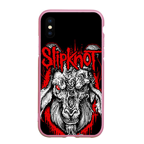 Чехол iPhone XS Max матовый Slipknot / 3D-Розовый – фото 1