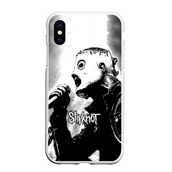 Чехол iPhone XS Max матовый Slipknot, цвет: 3D-белый