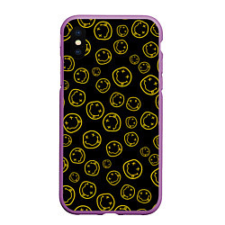 Чехол iPhone XS Max матовый Nirvana Pattern, цвет: 3D-фиолетовый