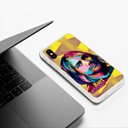 Чехол iPhone XS Max матовый Kurt Cobain: Abstraction, цвет: 3D-белый — фото 2