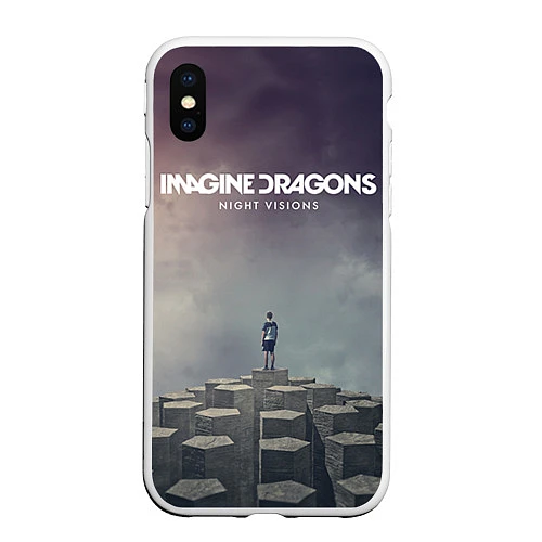 Чехол iPhone XS Max матовый Imagine Dragons: Night Visions / 3D-Белый – фото 1