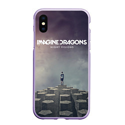 Чехол iPhone XS Max матовый Imagine Dragons: Night Visions, цвет: 3D-светло-сиреневый