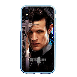 Чехол iPhone XS Max матовый Доктор кто, цвет: 3D-голубой