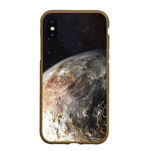 Чехол iPhone XS Max матовый Плутон / 3D-Коричневый – фото 1