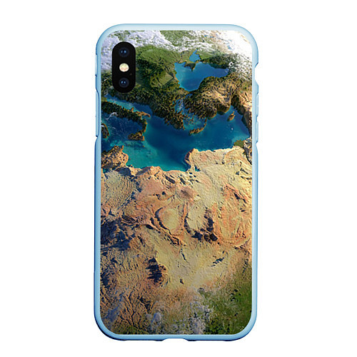 Чехол iPhone XS Max матовый Земля / 3D-Голубой – фото 1