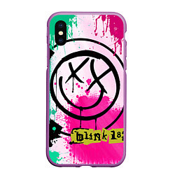 Чехол iPhone XS Max матовый Blink-182: Purple Smile, цвет: 3D-фиолетовый